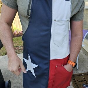 Men's Navy Leather Grill Apron Harness